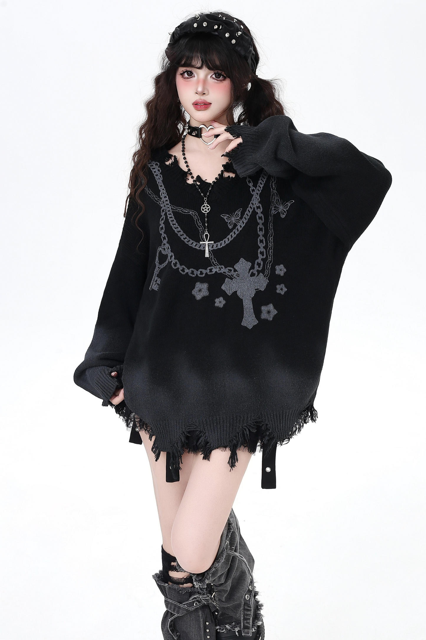 Gothic Chain Foundation Hall Subculture Sweater