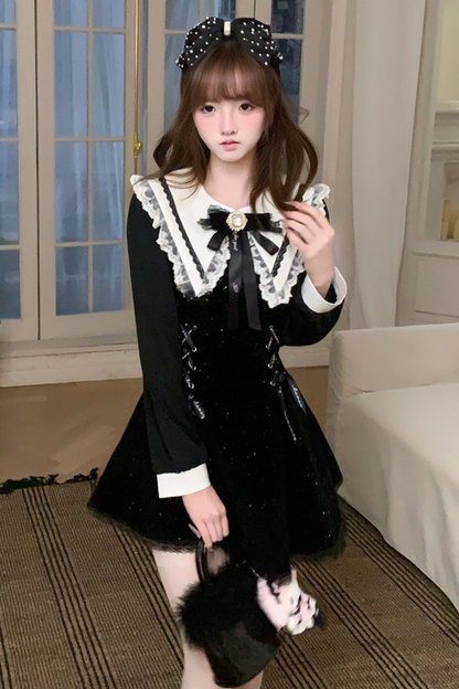 ジュエルフレンチガーリーフレアドレス