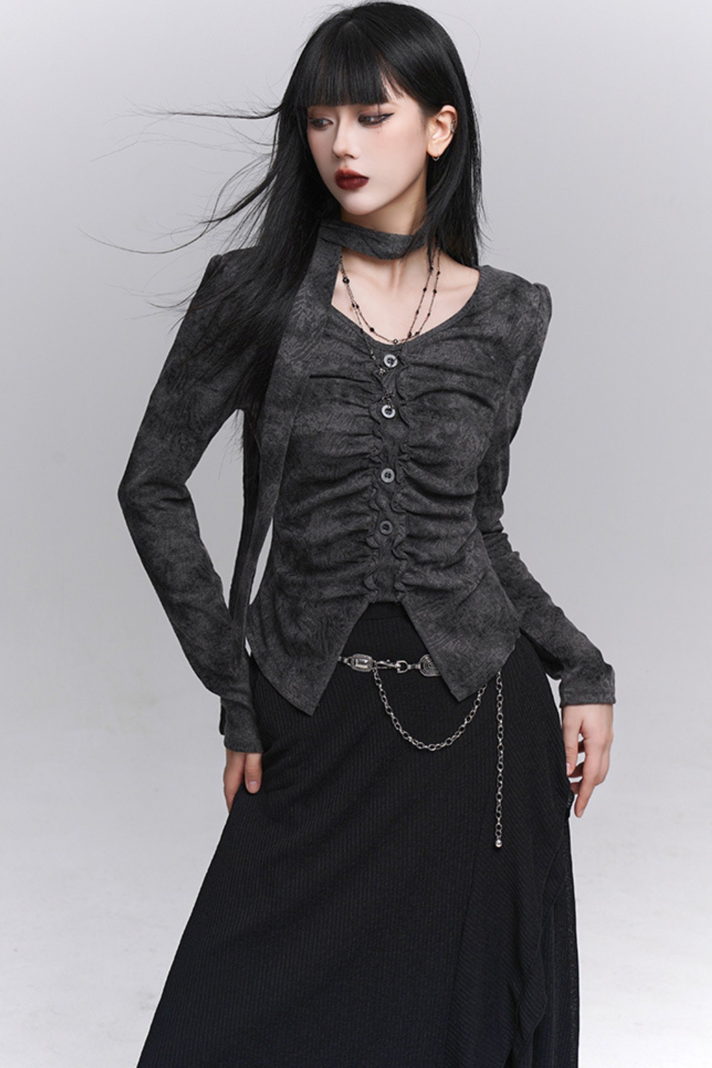 Open Neck Dark Mode Tops