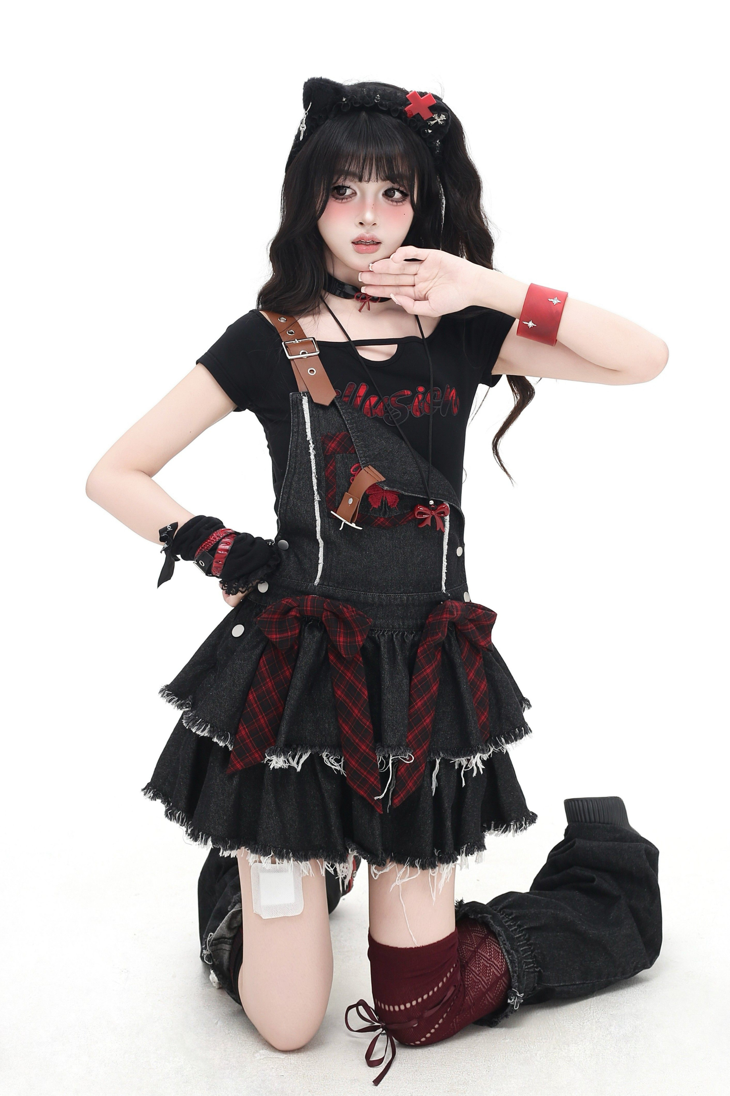 Sweet Cool Ribbon Denim Skirt