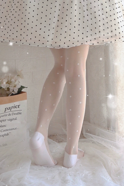 Sheer ribbon over-the-knee socks