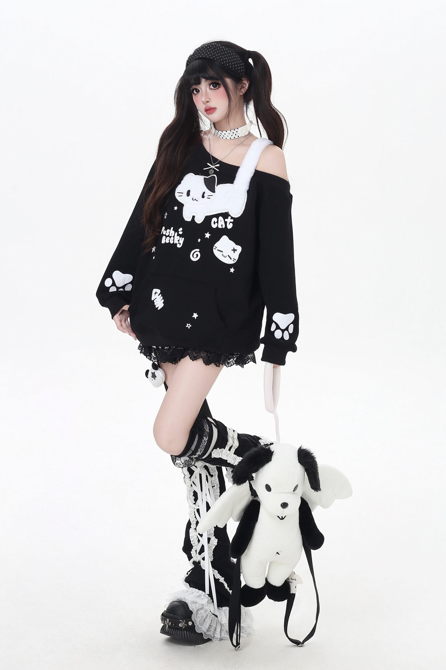 キャットワンショルダートップス