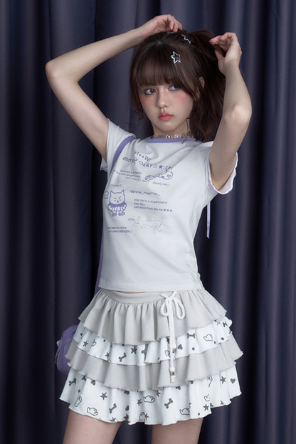 キュートブラーラーリボンTシャツ