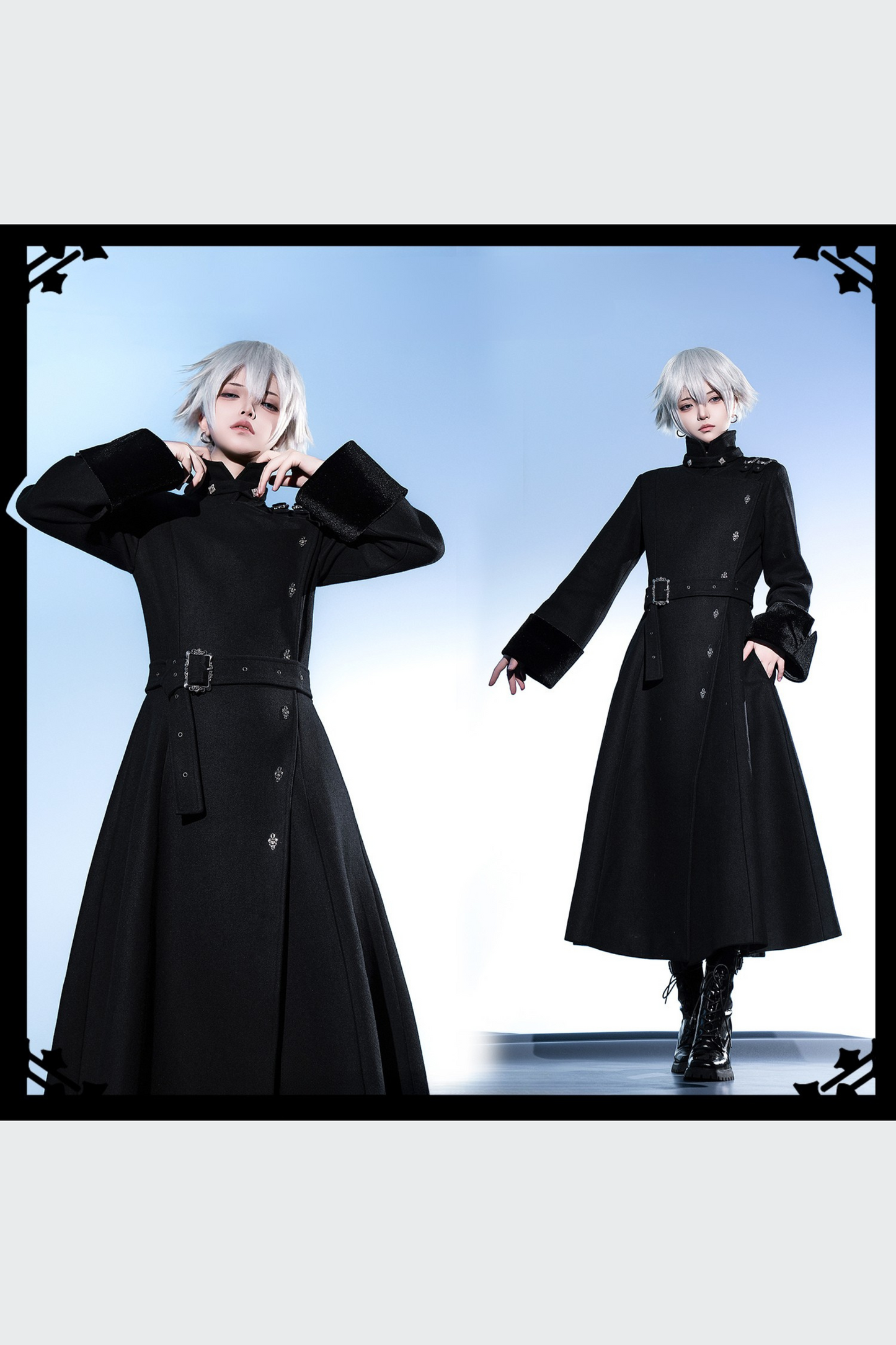 February 22nd reservation deadline] Black Dark High-End Stand-Up Collar Prince Coat