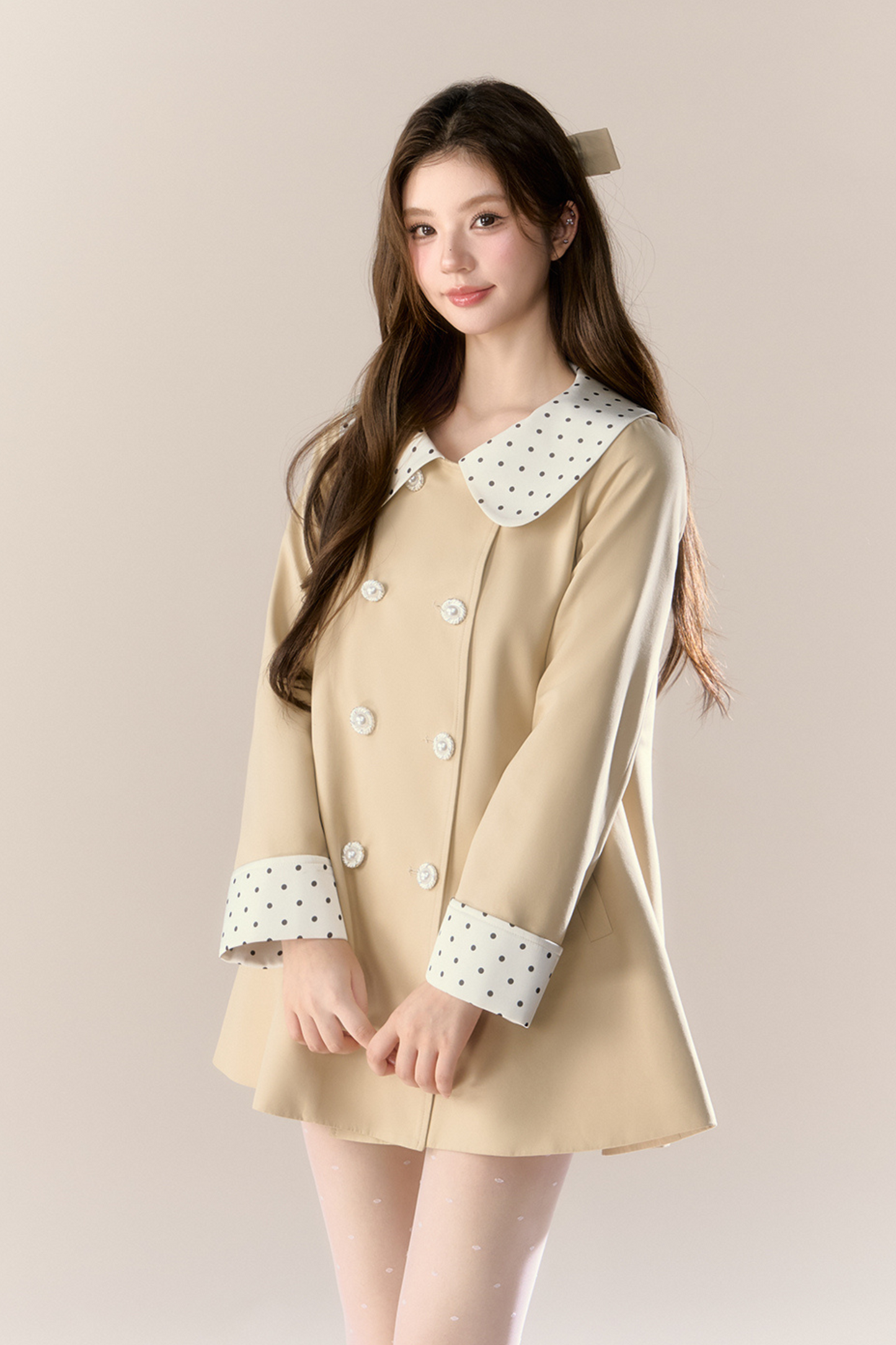 ココドールカラードットトレンチコート