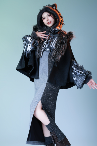 Mode Fur Cape Coat