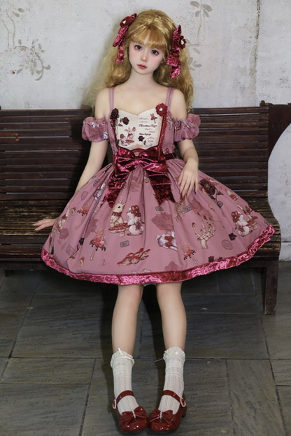 Rabbit Flower Series Doll Cute Dress + Suspender Dress