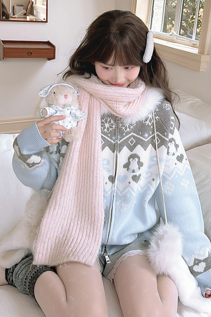 フェアアイランドスノーフレークニットジャケット