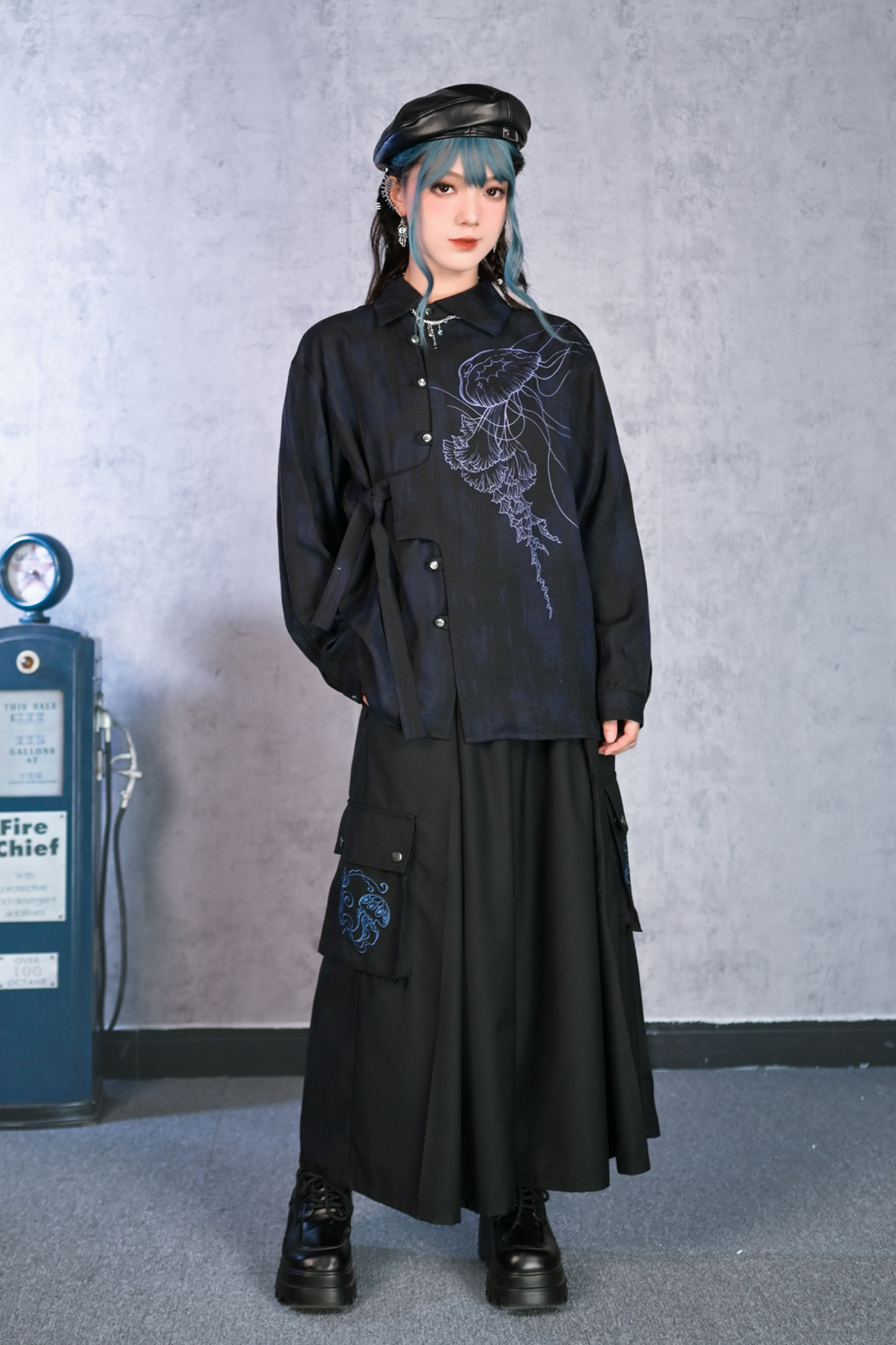 Asymmetrical Chinese design shirt