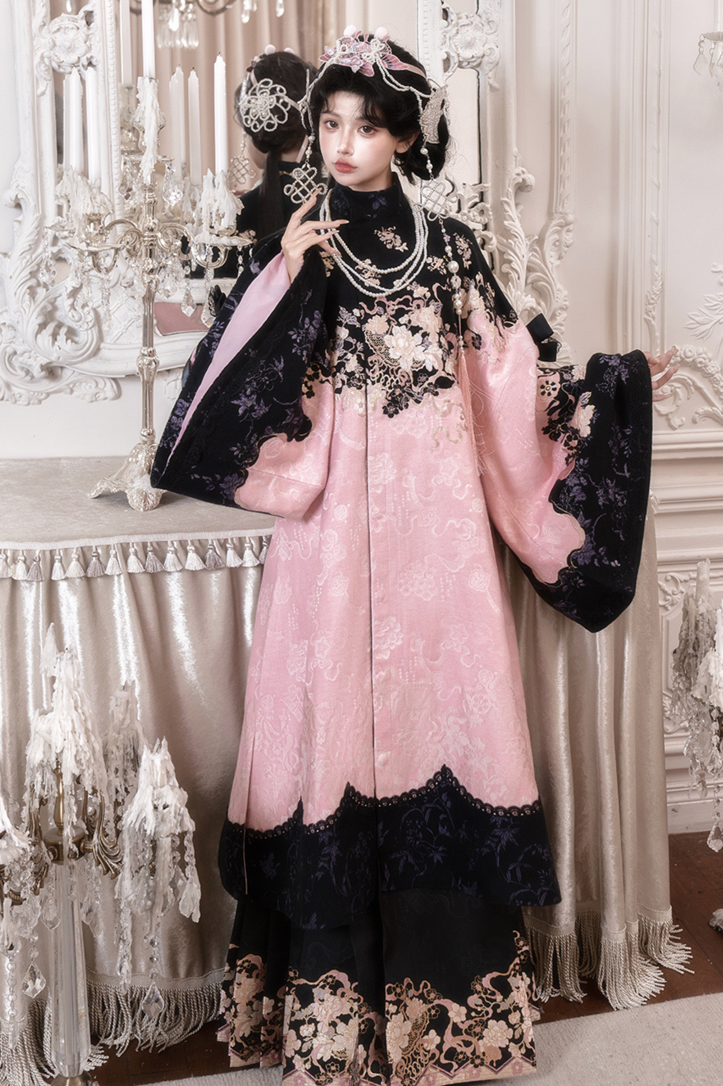 チャイナロングジャケット+スカート