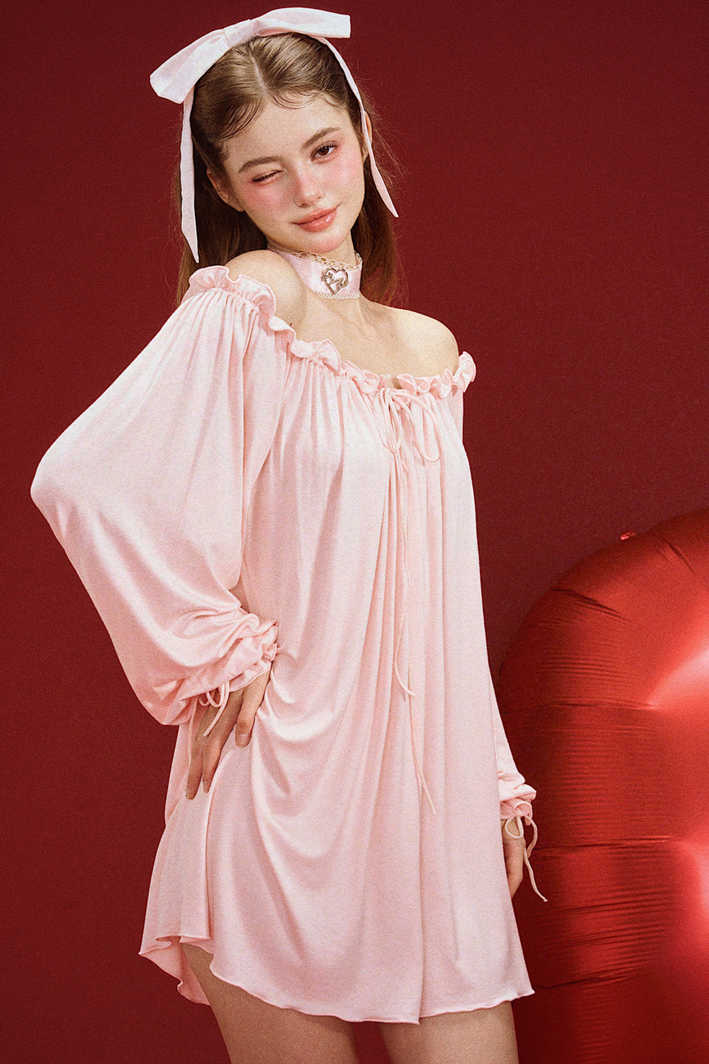 レイジーローズドレープモダールナイトドレス