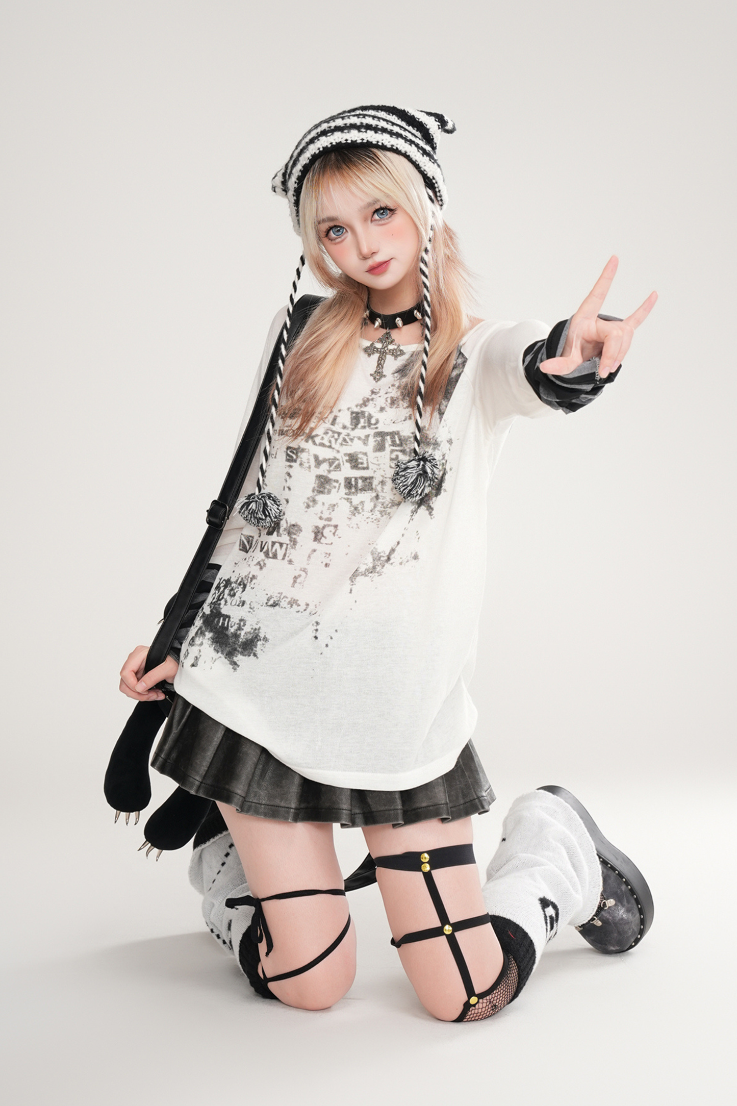 Striped Patchwork Faux Two-Piece Tops