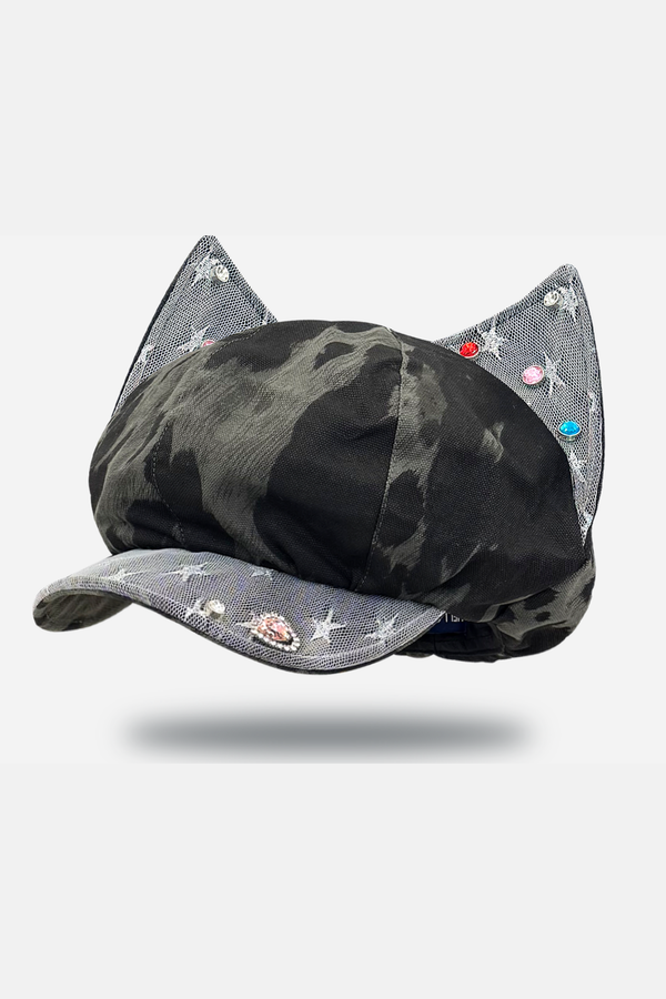 Leopard Rhinestone Beret