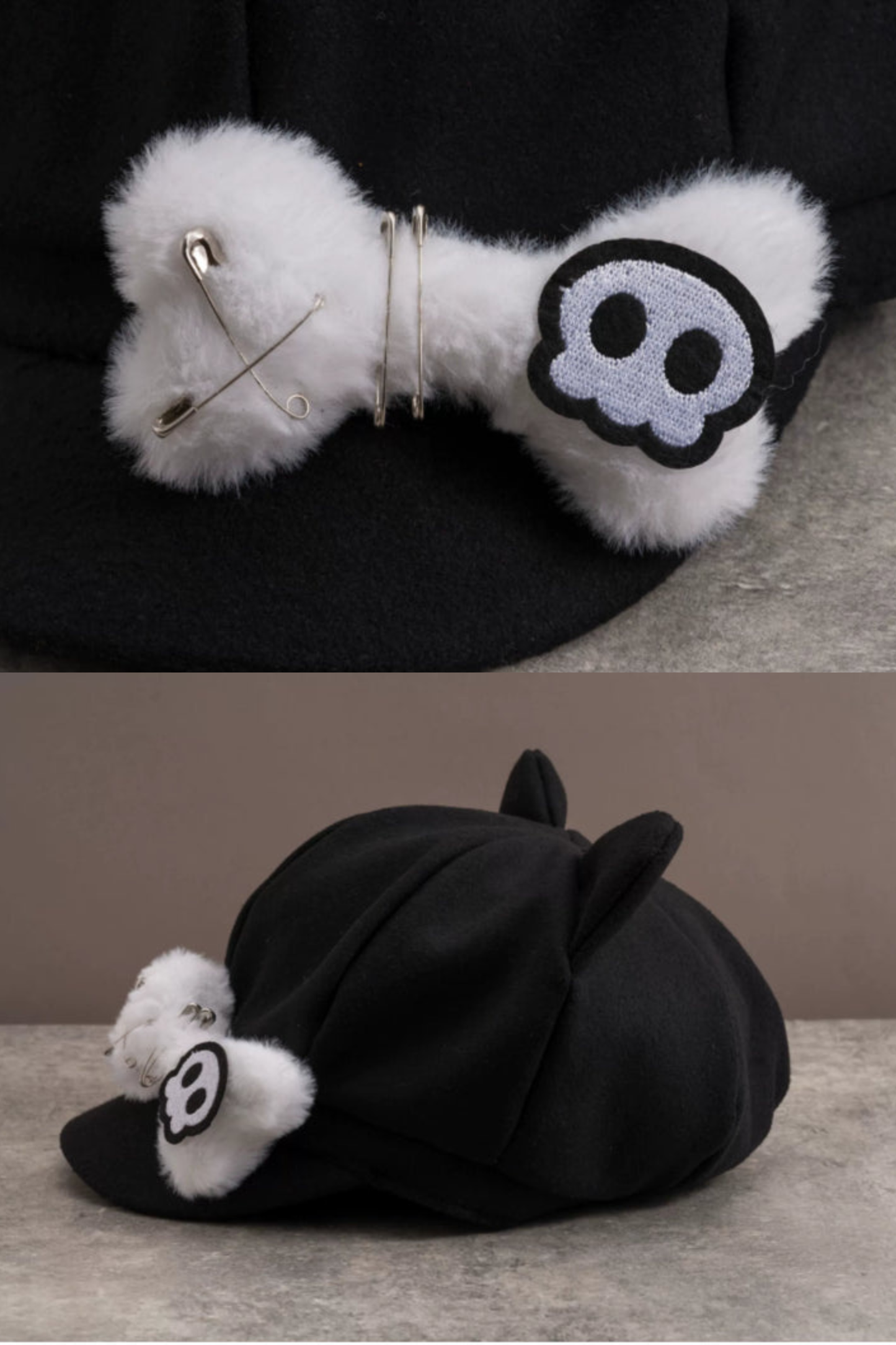 スケルトンボーンキャットイヤーハット