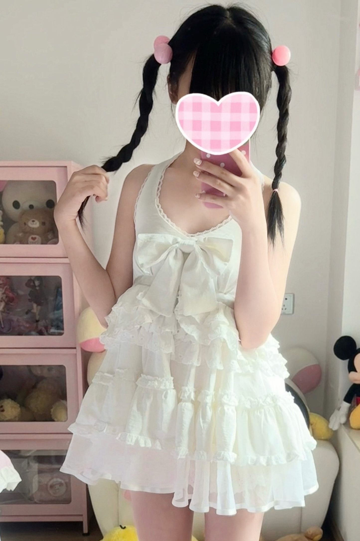 ティアードリボンノースリーブドレス