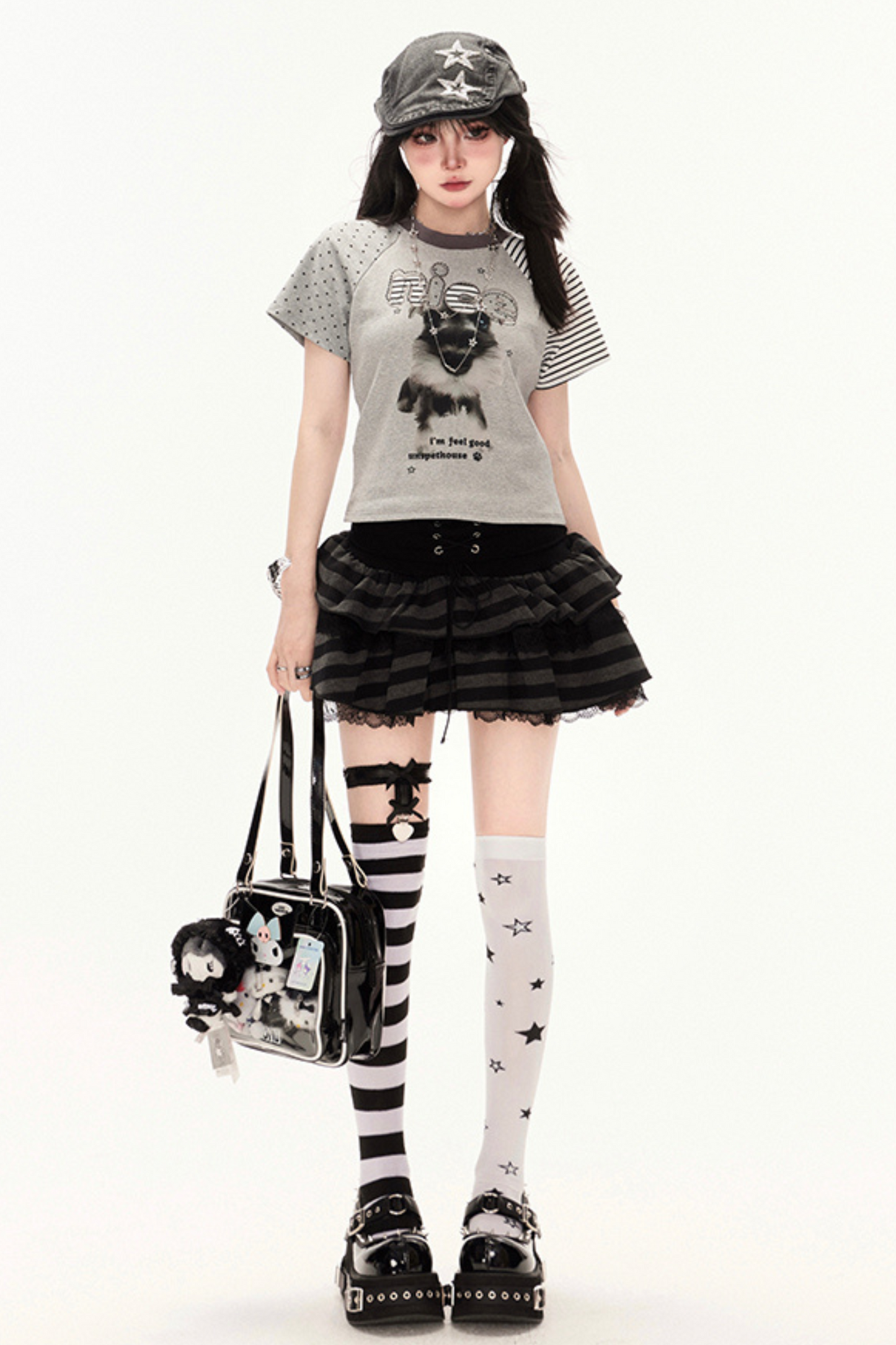 Y2K Spice Girls Border Crop Top