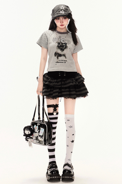 Y2K Spice Girls Border Crop Top