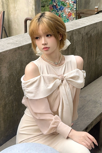 Off-the-shoulder top + mermaid skirt