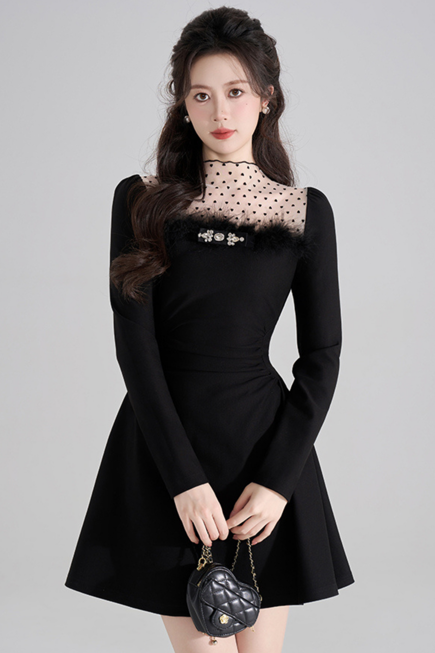 Chic Heart Dot Hepburn Style Dress