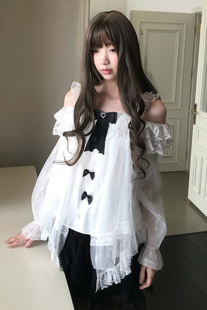 リボンシフォントップス+スカート