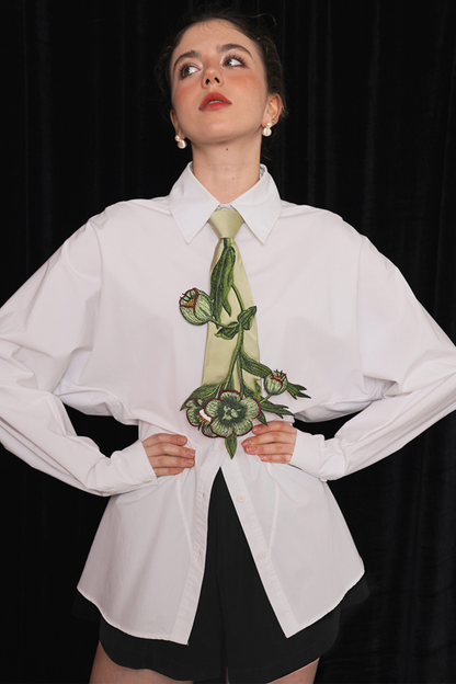 Retro flower art tie