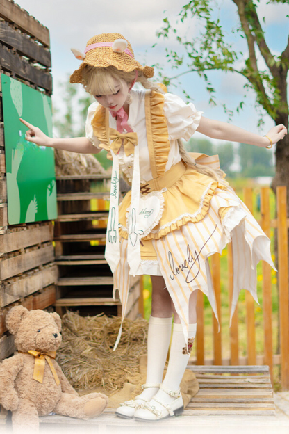 [Reservation product] Peach and mangoopinkute style suspender dress