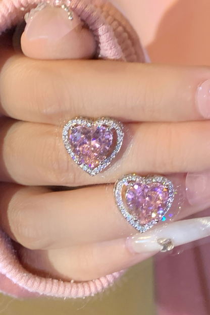 リトルピーチハートスタッドピアス