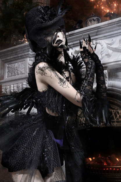 Gothic Gorgeous Glitter Tulle Top