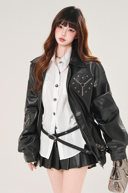 ダークハートレザージャケット