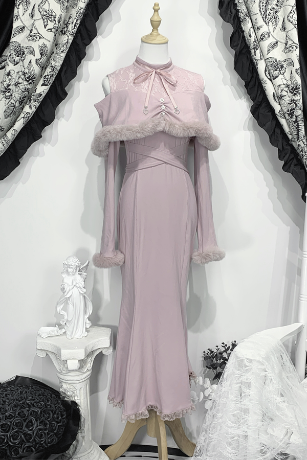 オフショルダークリアマーメイドワンピース