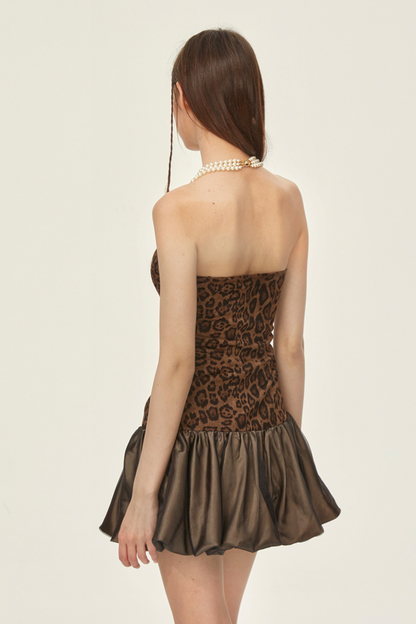 Leopard print Y2K padded cami dress