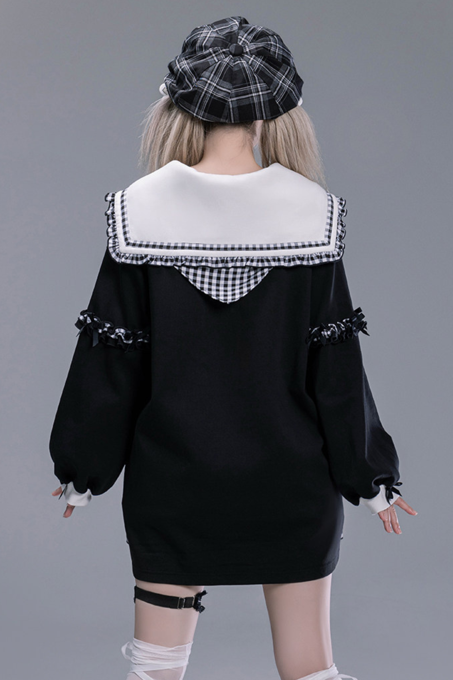 Plaid Sailor Loose Top