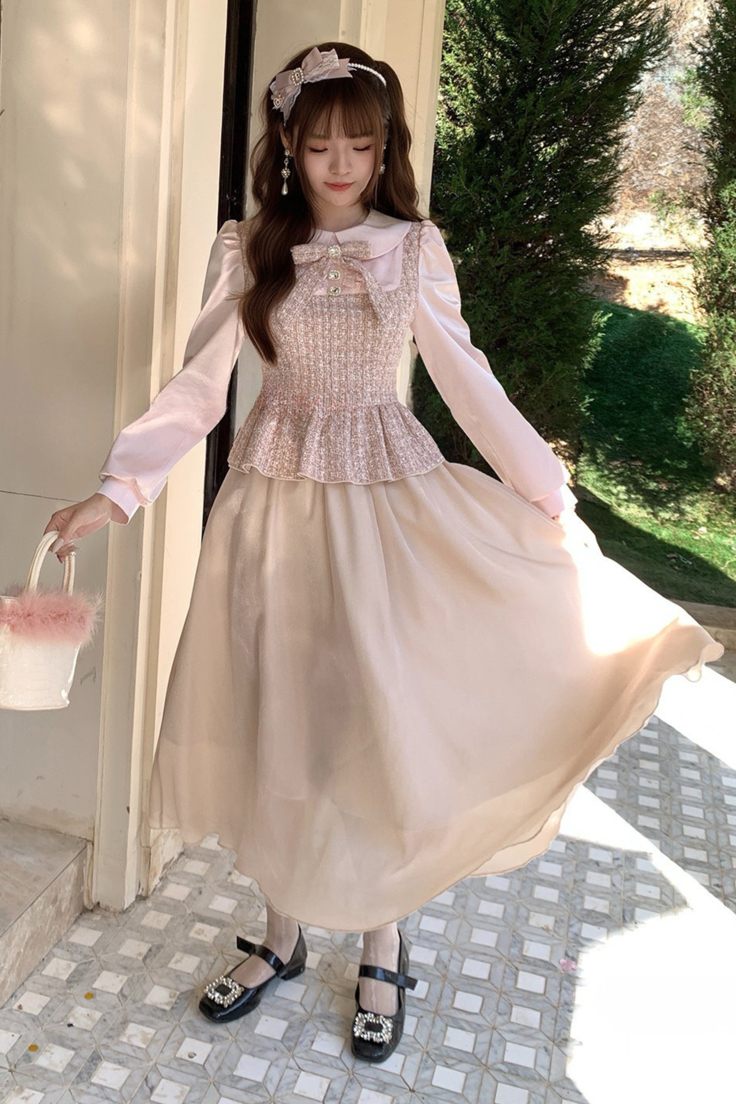 Retro Sweet Girly Flare Long Dress