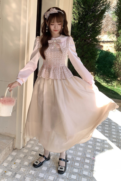 Retro Sweet Girly Flare Long Dress