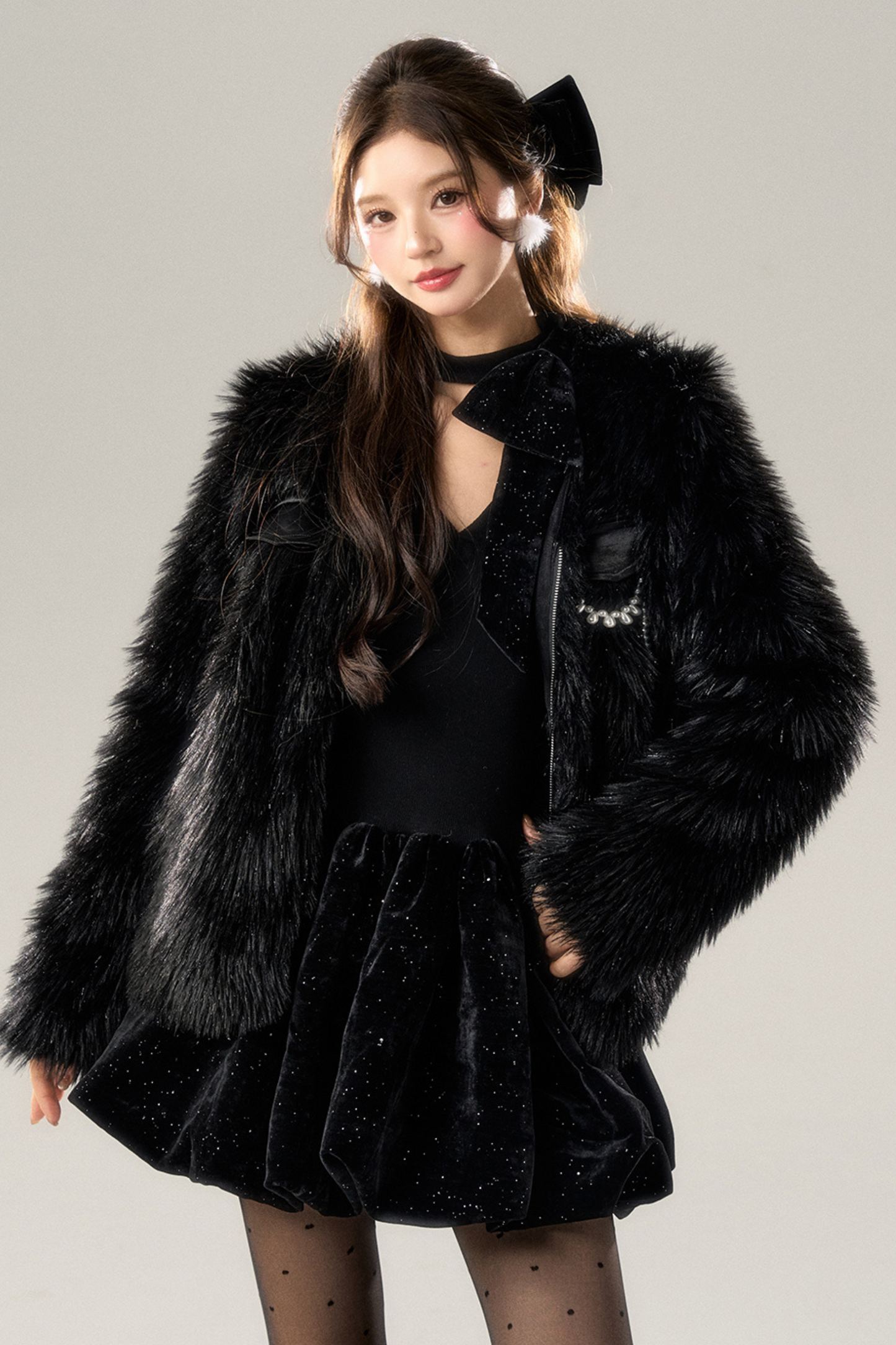 French Lady Volume Fur Coat