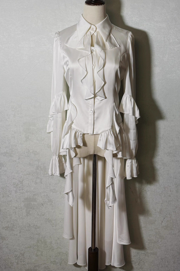 トレイリングショールプリンスアウトフィットゴシックトップス