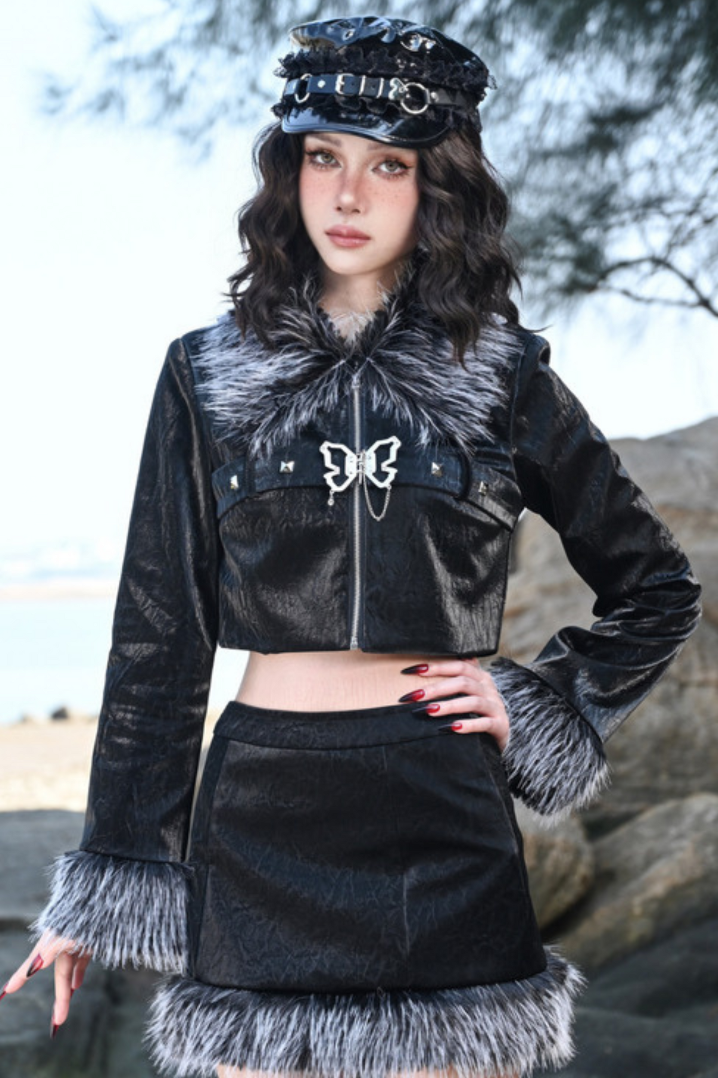 Butterfly Fur Short Jacket