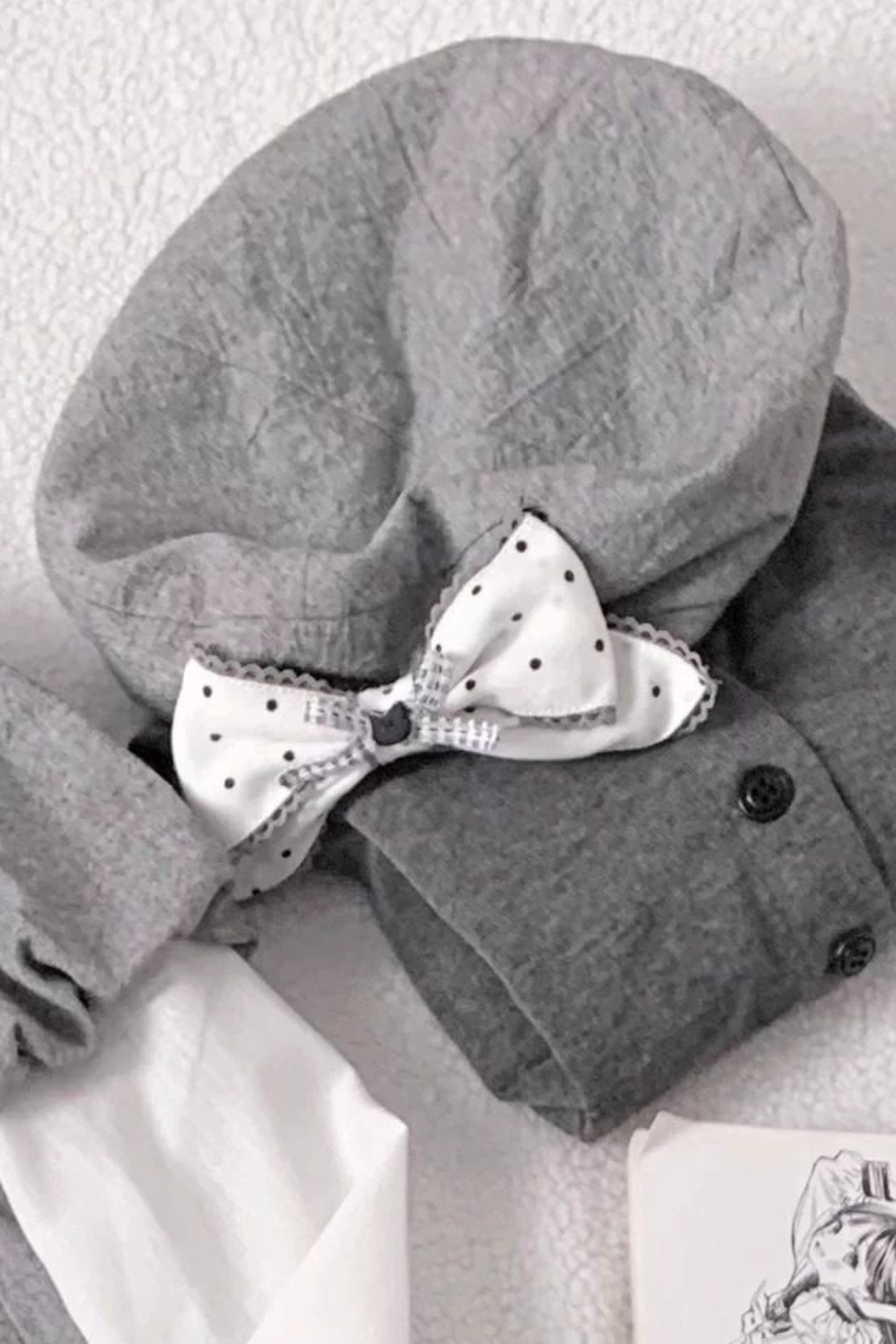 スイートフレアコート+スカート+シャツ+ベレー帽