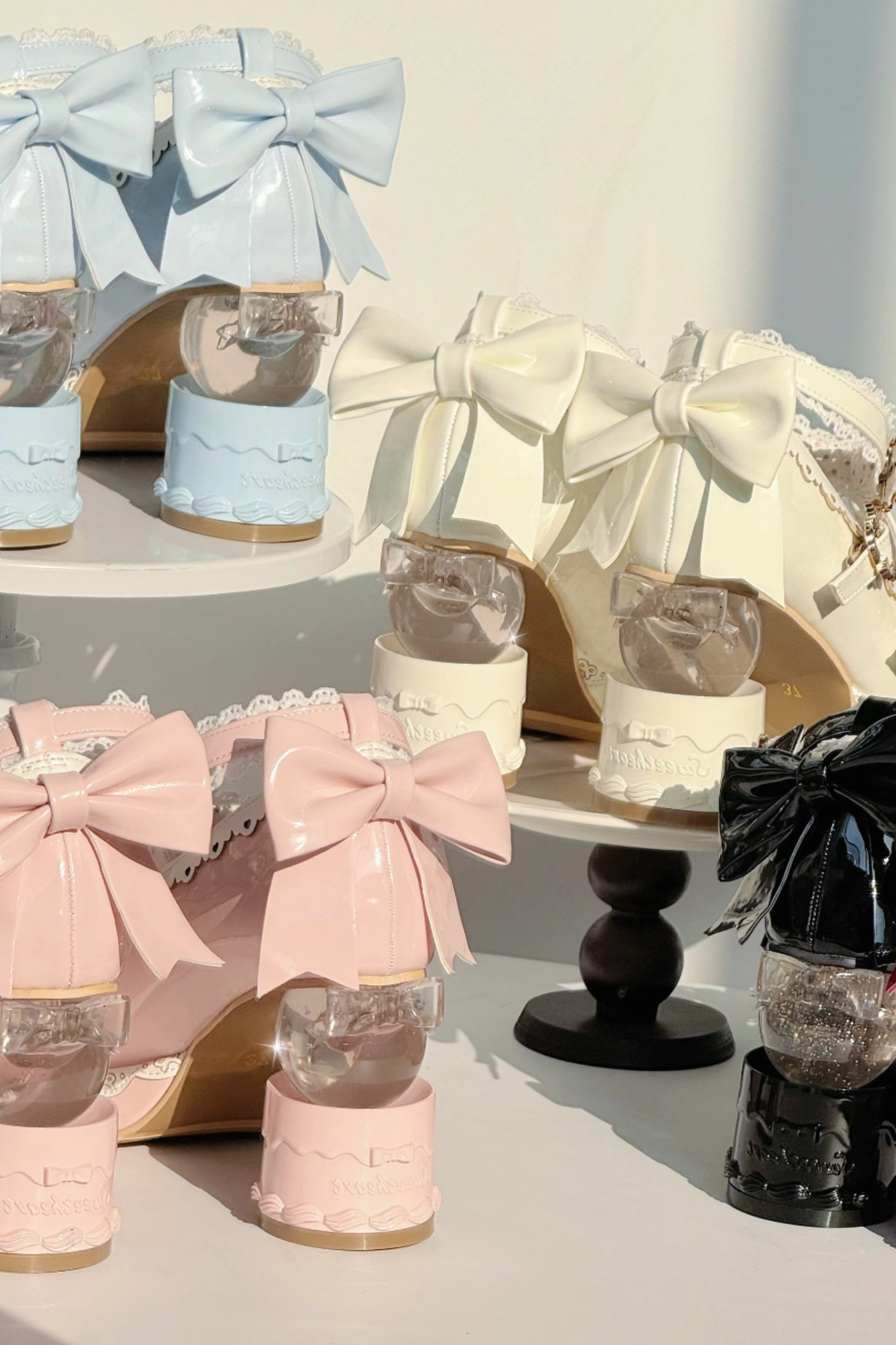 リボンレースロリータクリスタルヒール