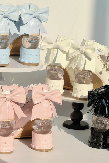 リボンレースロリータクリスタルヒール