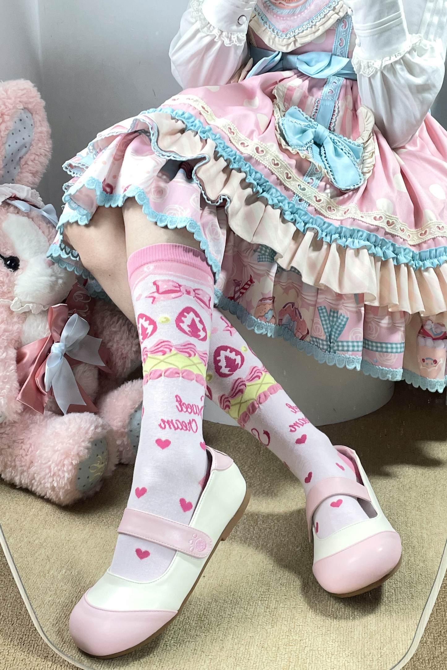 Sweet Lolita Bear Print Socks