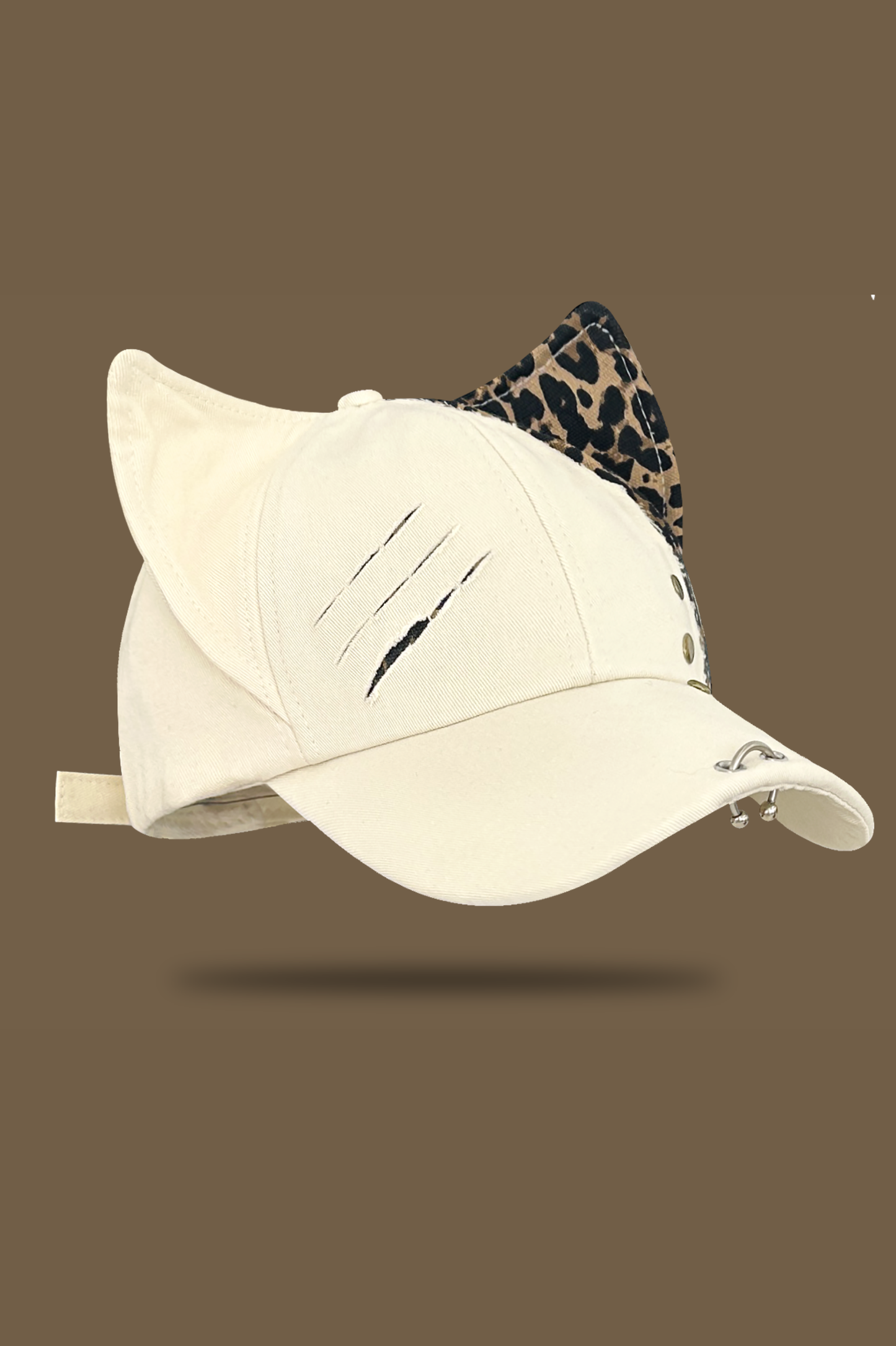 Leopard Print Cat Ear Cap