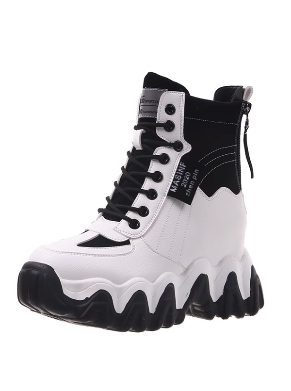 Bicolor high cut insole sneakers