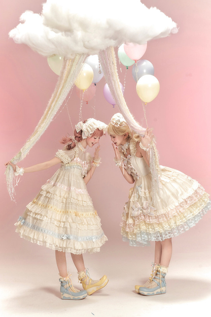 Rainbow Angel Lolita Jumper Skirt + Rainbow Dress + Monochrome Long Dress + Monochrome Jumper Skirt