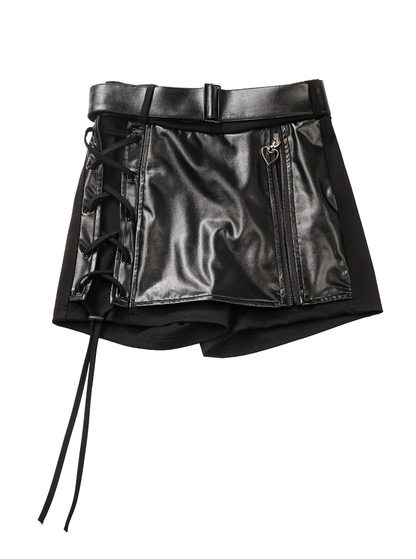 【e／s】 FAUX LEATHER SHORT セットアップ