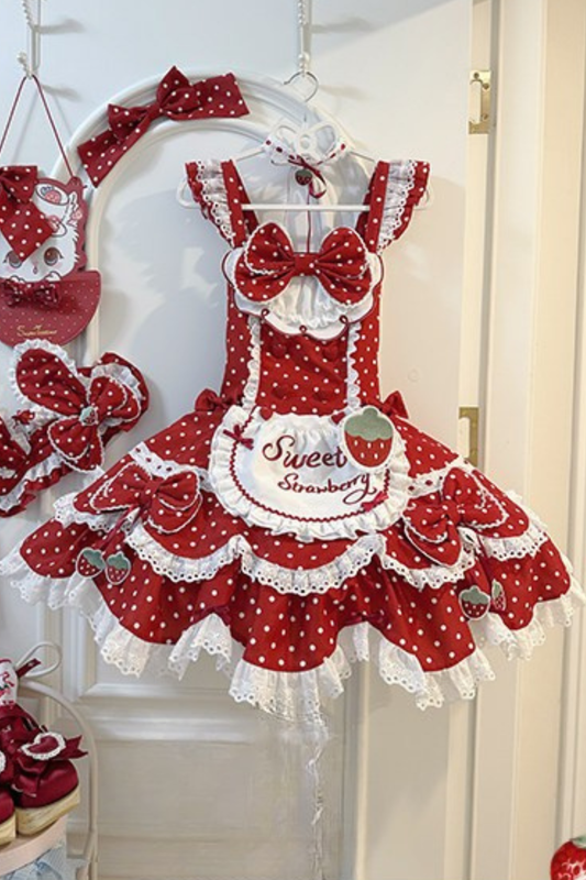 Strawberry Polka Dot Dress