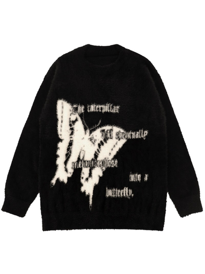 Butterfly Gothic Original Swallowtail Mohair Knit Sweater