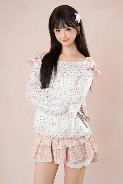 ドットバルーントップス+ケーキスカート