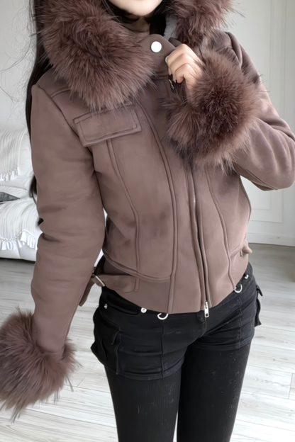 Y2K Fur Hooded Jacket