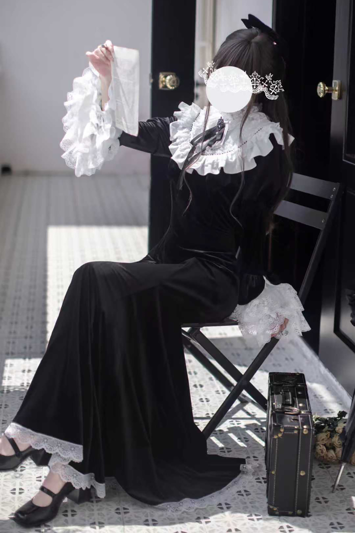 Gothic Velvet Black Elegant Mermaid Dress